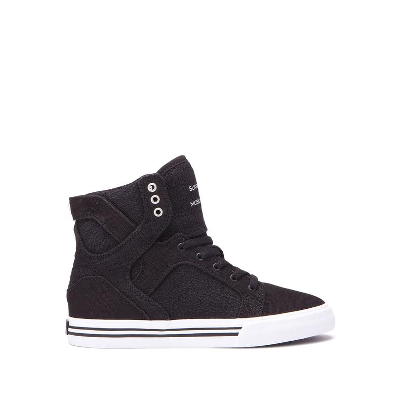 Buty Supra SKYTOP - Sneakersy Wysokie Dziecięce - Czarne (FNEP-52843)